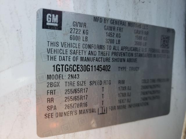 2016 GMC CANYON SLE 1GTG6CE30G1145402