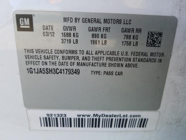 2012 CHEVROLET SONIC LS 1G1JA5SH3C4179349