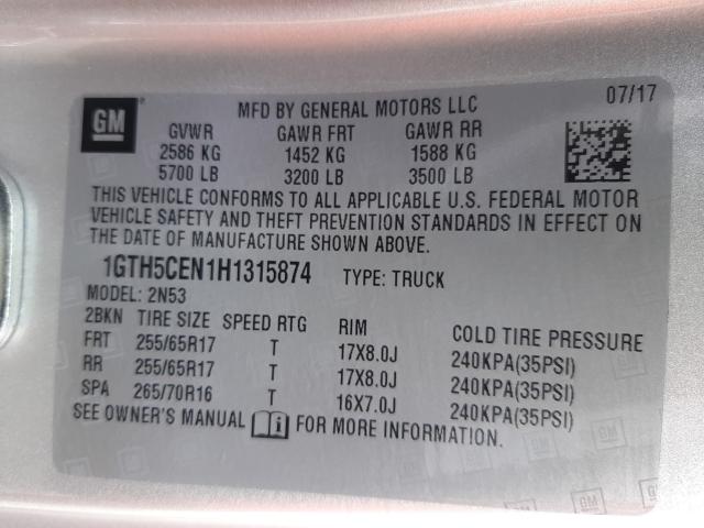 2017 GMC CANYON SLE 1GTH5CEN1H1315874