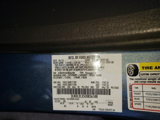 2012 LINCOLN MKZ HYBRID 3LNDL2L35CR836588