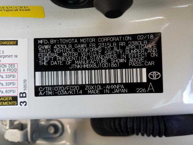 2018 TOYOTA 02-2FDC25 JTNKHMBX8J1001861