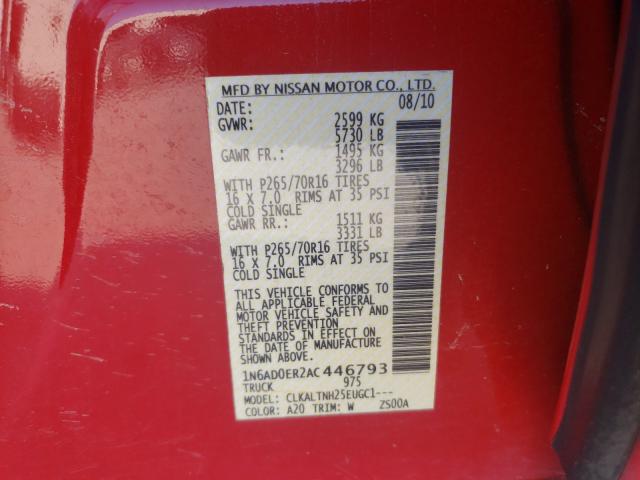 2010 NISSAN FRONTIER C 1N6AD0ER2AC446793