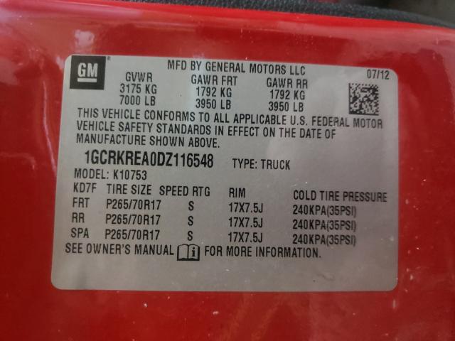 2013 CHEVROLET SILVERADO 1GCRKREA0DZ116548