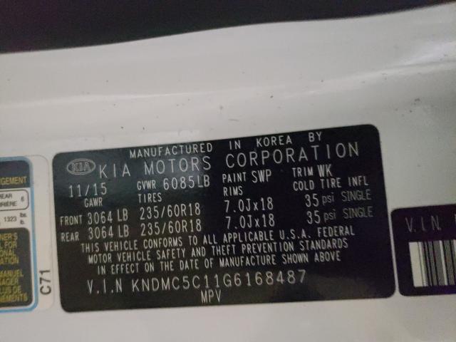 2016 KIA SEDONA EX KNDMC5C11G6168487