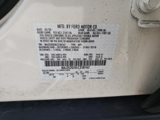 2020 FORD ECOSPORT MAJ3S2GE0LC358762