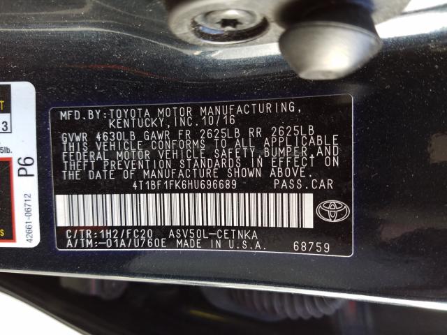 2017 TOYOTA CAMRY LE 4T1BF1FK6HU696689