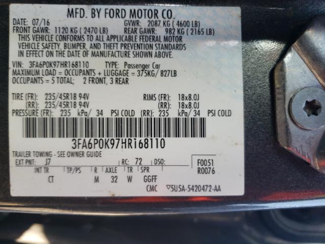 2017 FORD FUSION TIT 3FA6P0K97HR168110