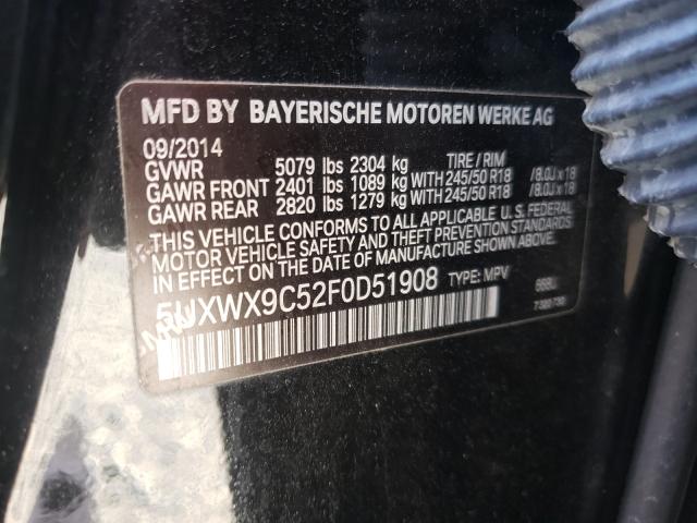 2015 BMW X3 XDRIVE2 5UXWX9C52F0D51908