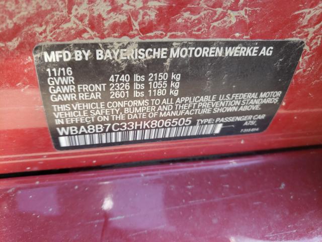 2017 BMW 340 XI WBA8B7C33HK806505