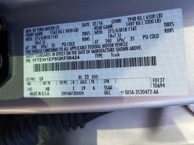 2016 FORD F-150 1FTEW1EP6GKF08424