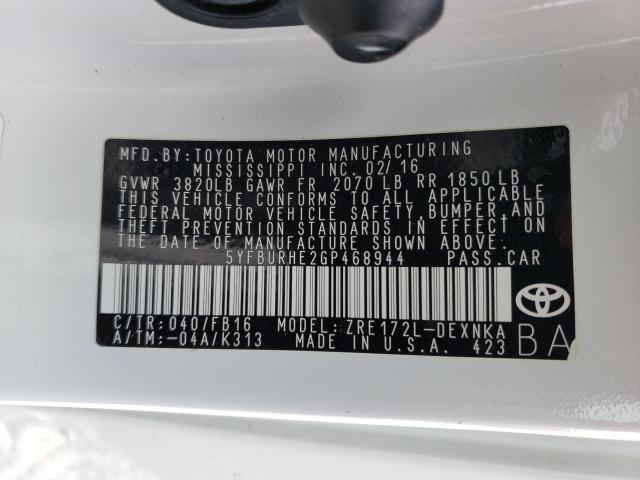 2016 TOYOTA COROLLA L 5YFBURHE2GP468944