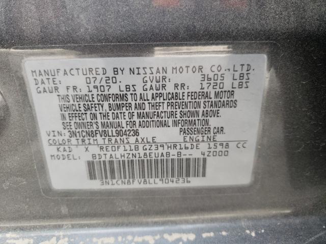 2020 NISSAN VERSA SR 3N1CN8FV8LL904236