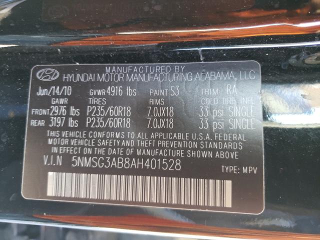 2010 HYUNDAI SANTA FE G 5NMSG3AB8AH401528