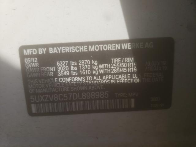 2013 BMW X5 XDRIVE5 5UXZV8C57DL898985