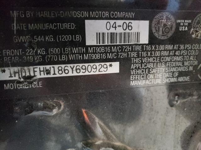 2006 HARLEY-DAVIDSON FLHPI 1HD1FHW186Y690929