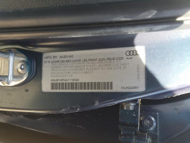 2016 AUDI S3 PREMIUM WAUB1GFF4G1118340