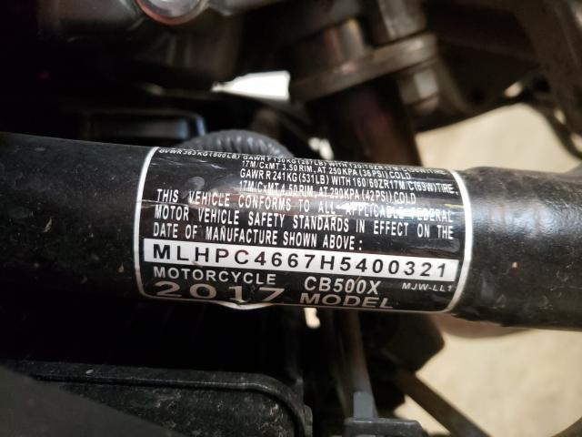 2017 HONDA CB500 X MLHPC4667H5400321