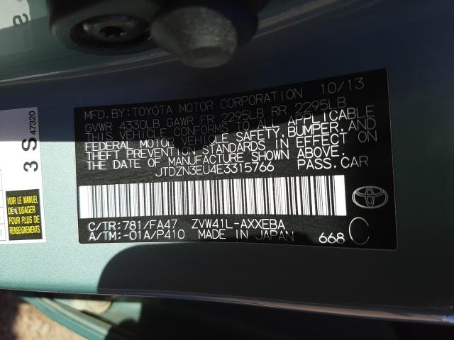 2014 TOYOTA PRIUS V JTDZN3EU4E3315766