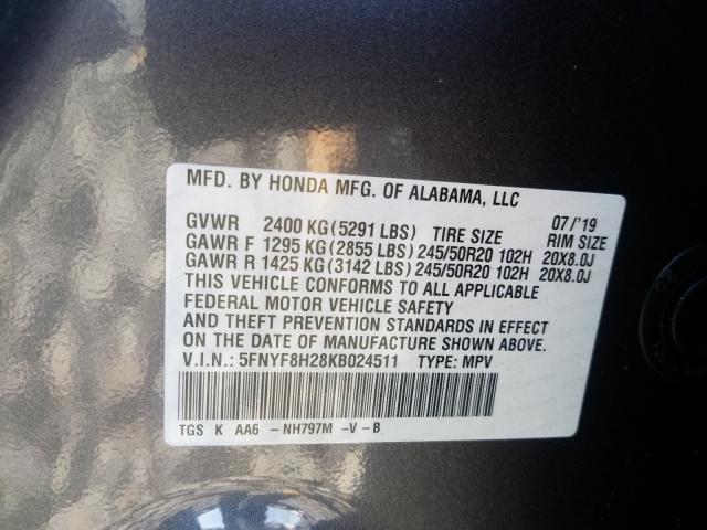 2019 HONDA PASSPORT S 5FNYF8H28KB024511