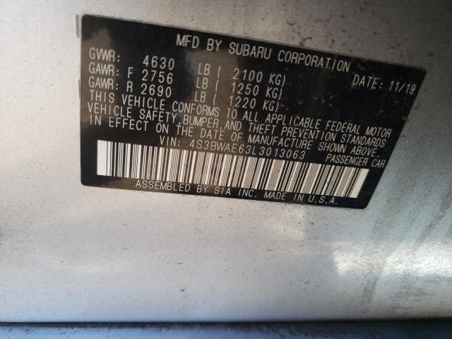 2020 SUBARU LEGACY PRE 4S3BWAE63L3013063