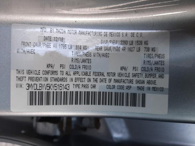 2019 TOYOTA YARIS L 3MYDLBYV5KY516143