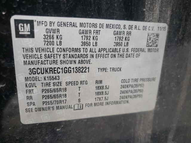 2016 CHEVROLET SILVERADO 3GCUKREC1GG138221