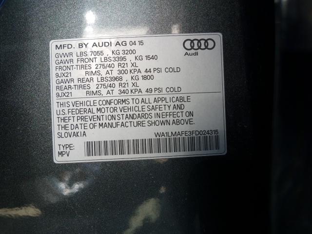 2015 AUDI Q7 TDI PRE WA1LMAFE3FD024315