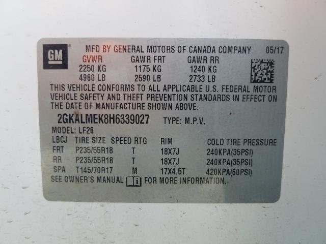 2017 GMC TERRAIN SL 2GKALMEK8H6339027