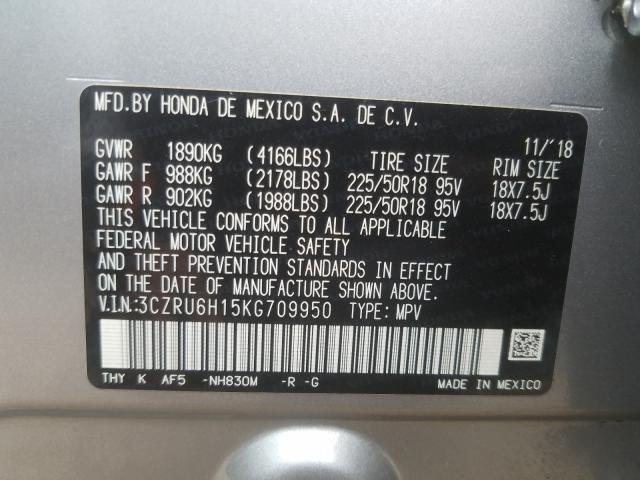 2019 HONDA HR-V SPORT 3CZRU6H15KG709950