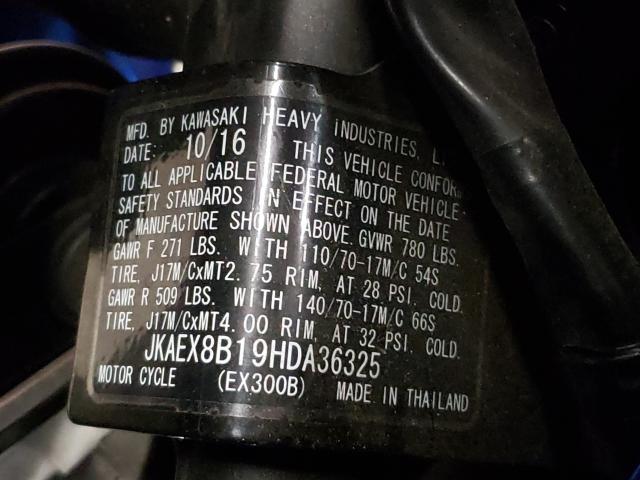 2017 KAWASAKI EX300 B JKAEX8B19HDA36325