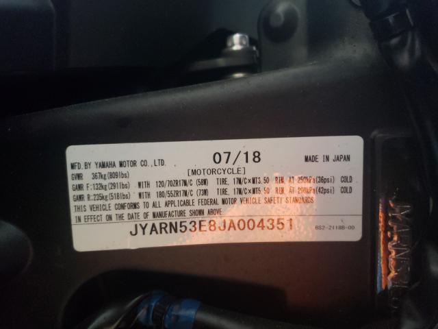 2018 YAMAHA MT09 JYARN53E8JA004351