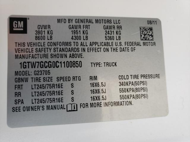 2012 GMC SAVANA G25 1GTW7GCG0C1100850