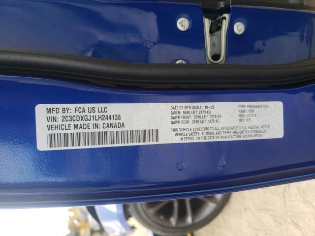 2020 DODGE CHARGER SC 2C3CDXGJ1LH244138