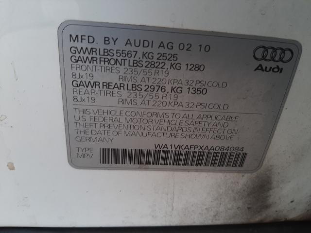 2010 AUDI Q5 PRESTIG WA1VKAFPXAA084084