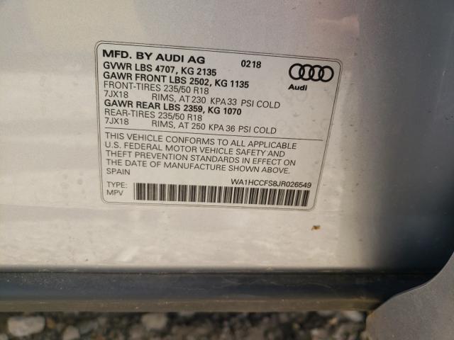 2018 AUDI Q3 PREMIUM WA1HCCFS8JR026549
