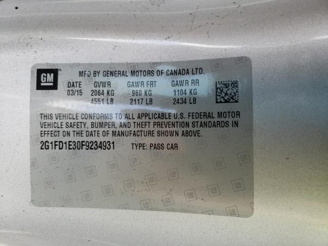 2015 CHEVROLET CAMARO 2G1FD1E30F9234931