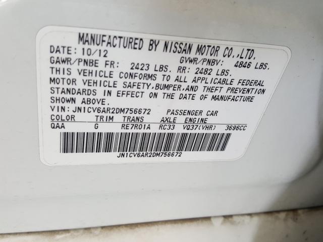 2013 INFINITI G37 X JN1CV6AR2DM756672