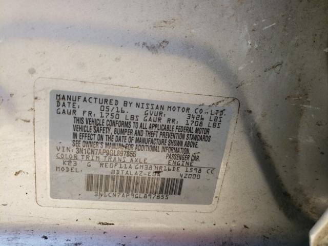 2016 NISSAN VERSA S/S 3N1CN7AP9GL897855
