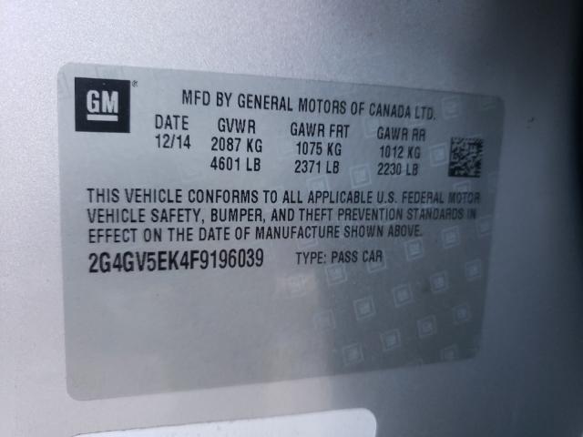2015 BUICK REGAL 2G4GV5EK4F9196039