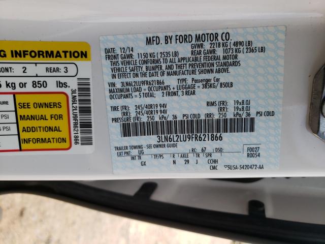 2015 LINCOLN MKZ HYBRID 3LN6L2LU9FR621866