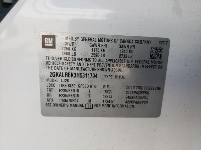 2017 GMC TERRAIN DE 2GKALREK3H6311794
