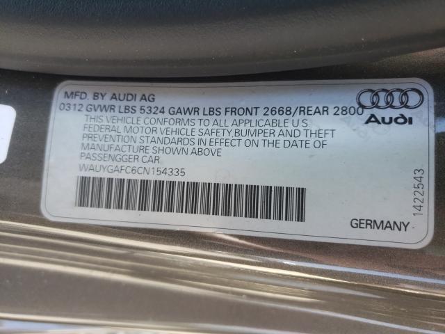 2012 AUDI A7 PREMIUM WAUYGAFC6CN154335