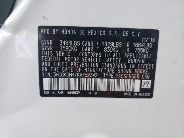 2019 HONDA FIT LX 3HGGK5H47KM752342