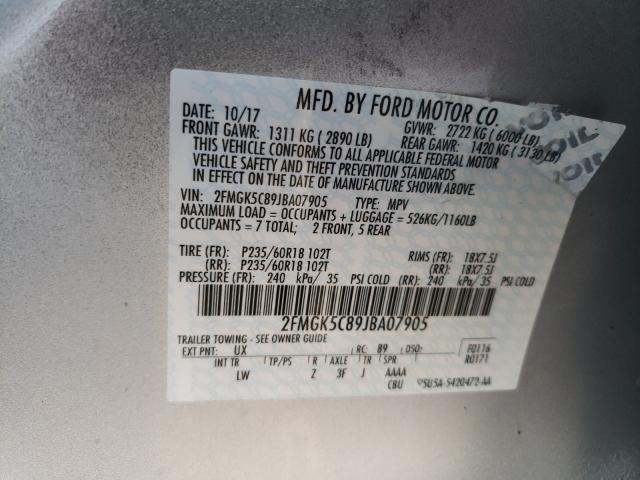 2018 FORD FLEX SEL 2FMGK5C89JBA07905