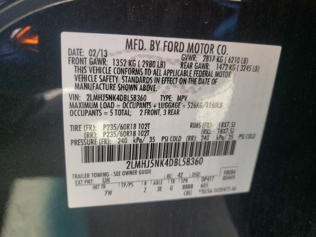 2013 LINCOLN MKT 2LMHJ5NK4DBL58360