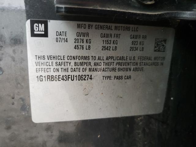 VIN 1G1RB6E43FU106274 2015 Chevrolet Volt no.10