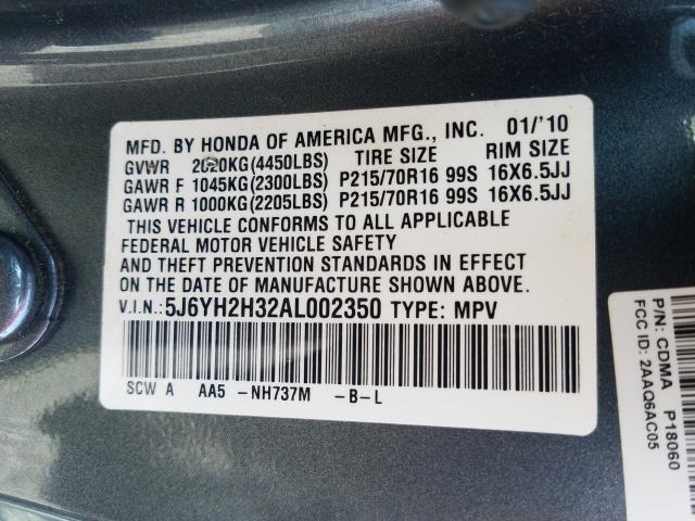 2010 HONDA ELEMENT LX 5J6YH2H32AL002350