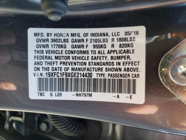 2016 HONDA CIVIC TOUR 19XFC1F9XGE214430