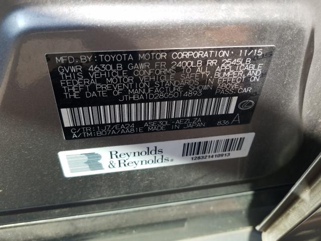 2016 LEXUS IS 200T JTHBA1D28G5014893