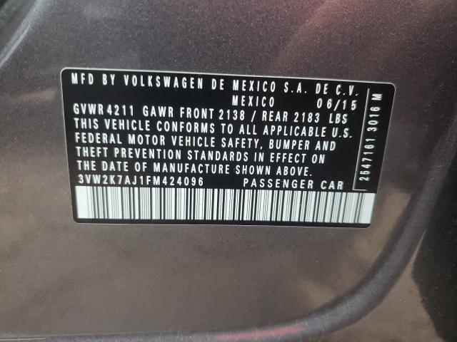 3VW2K7AJ1FM424096 Volkswagen Jetta Base 2015. Фото: 9